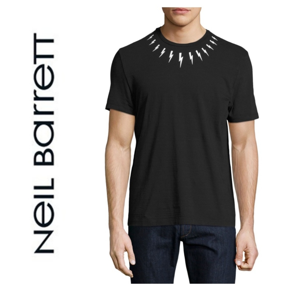 NWT Neil Barrett Lightning Bolt Short Sleeve Shirt